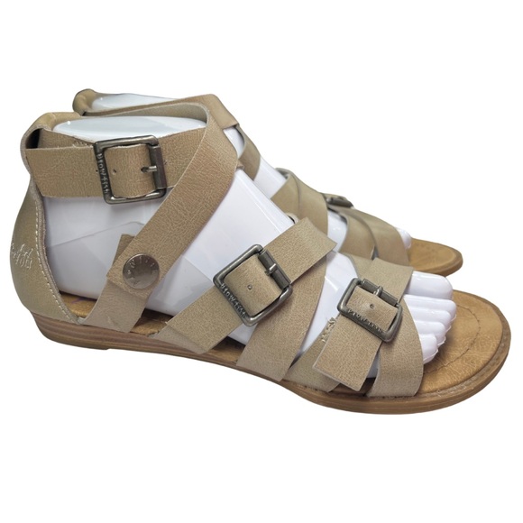 Blowfish gladiator strappy sandal 7.5 tan neutral summer casual vacation beach - Picture 4 of 10